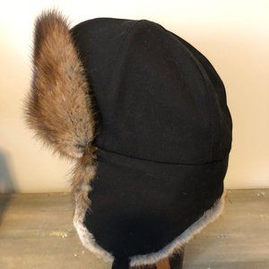 Logistiks Muskrat Fur Lined Aviator Hat